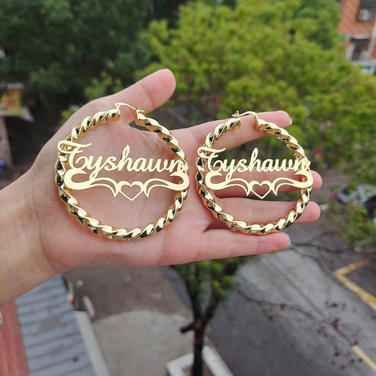 Custom Name Hoops The Pynk Plug