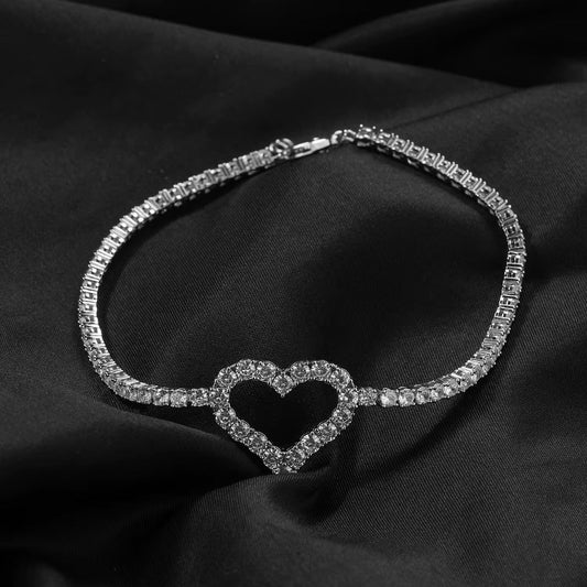 Silver Open Heart Anklet The Pynk Plug
