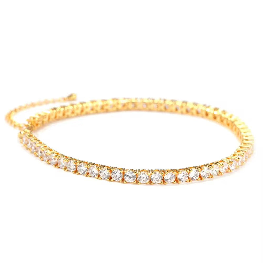 Gold Tennis Anklet The Pynk Plug