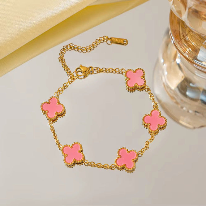 Pink Clover Bracelet