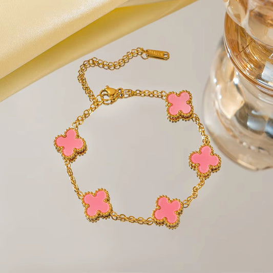 Pink Clover Bracelet