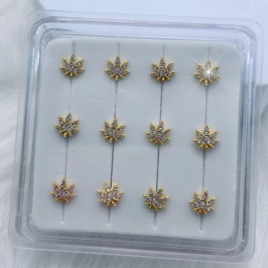 Weed Leaf Nose Stud