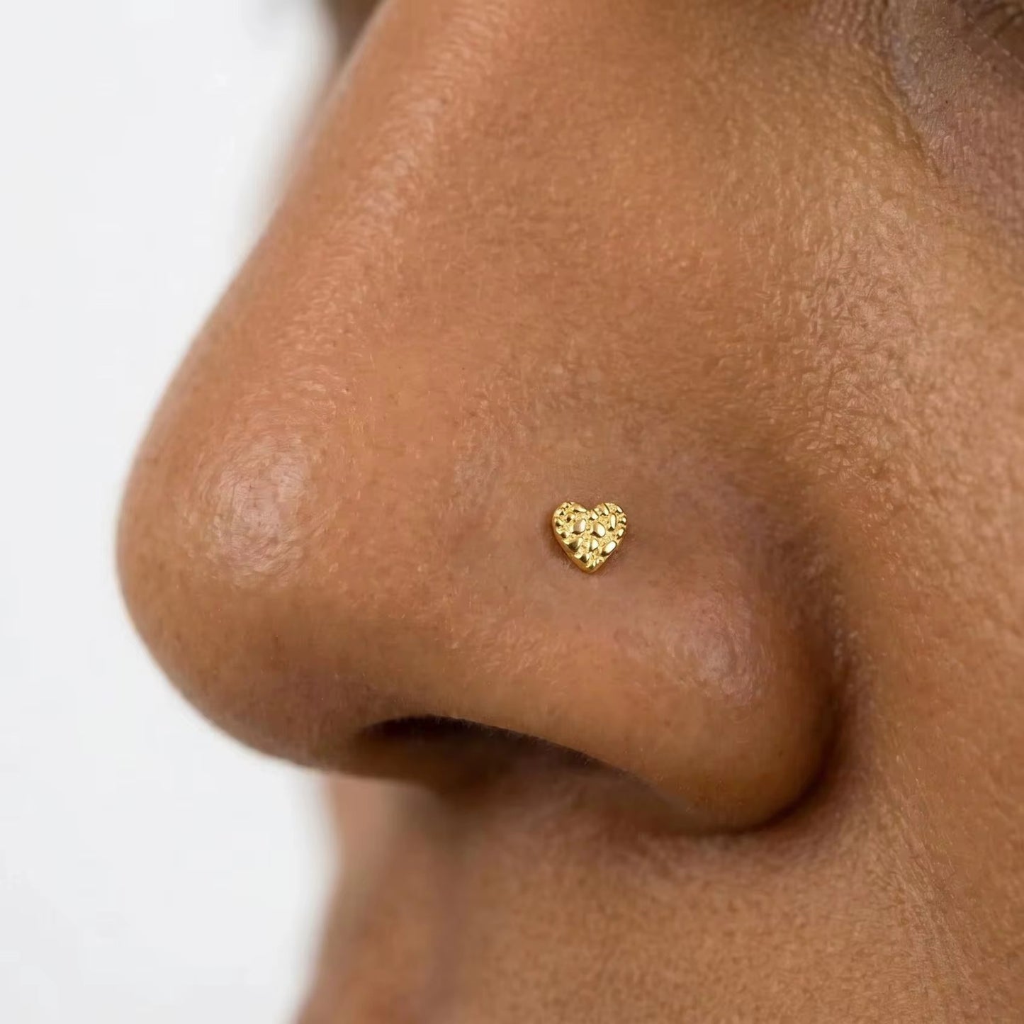 Nugget Heart Nose Stud