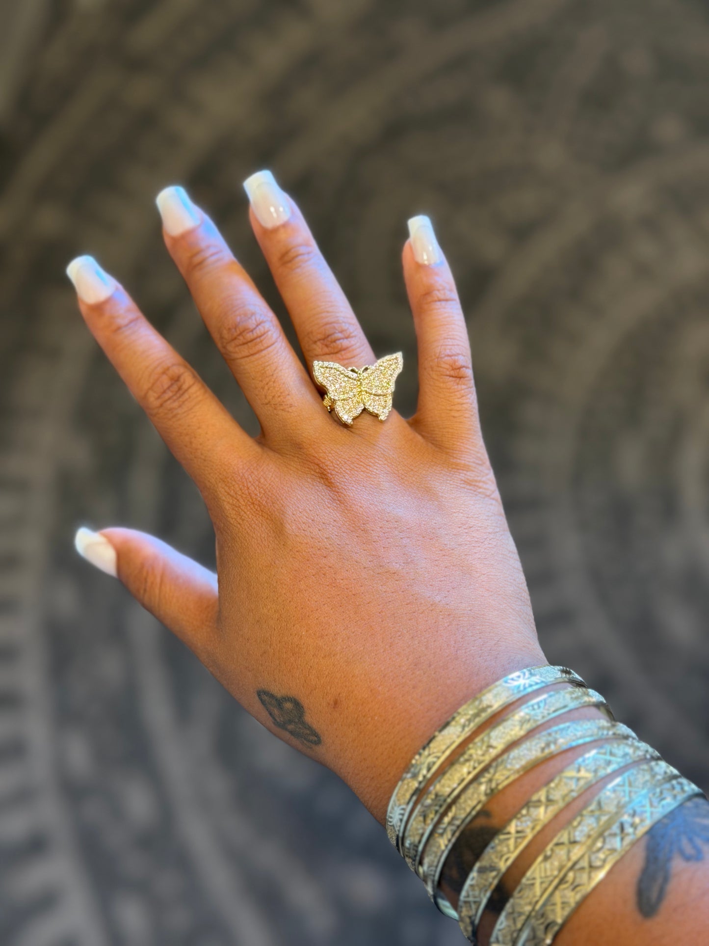 Butterfly Pendant Ring