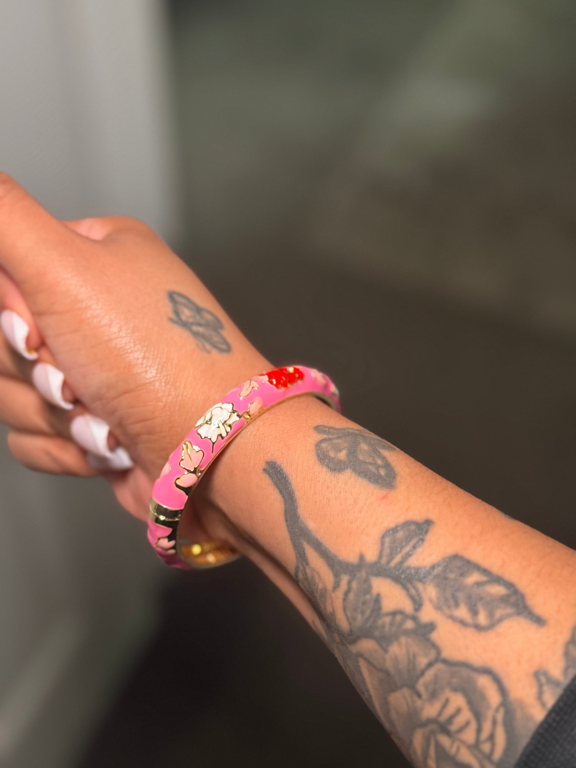 Peony Flower Bangle (Hot Pink) The Pynk Plug