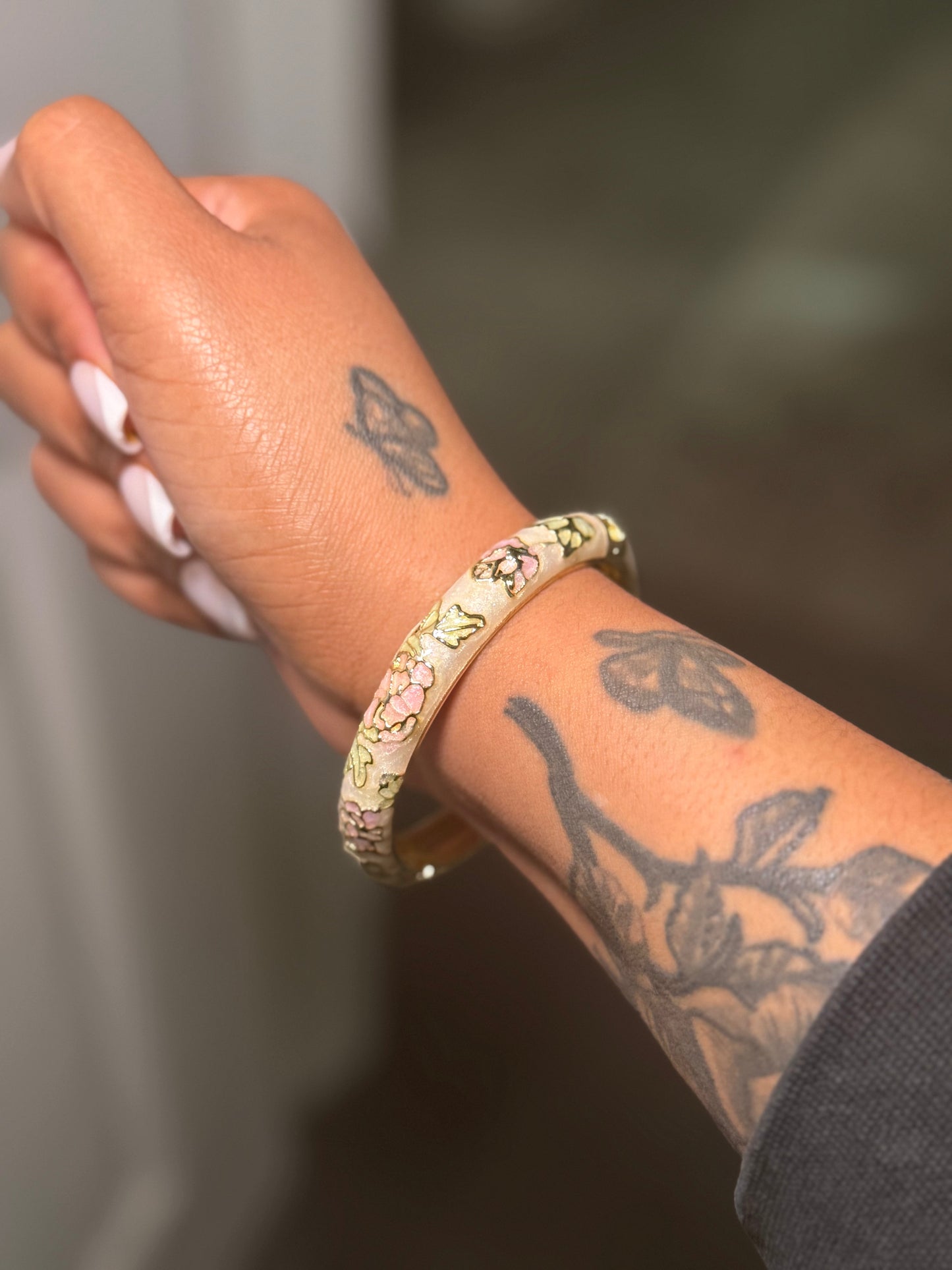 Peony Flower Bangle (Light Pink) The Pynk Plug